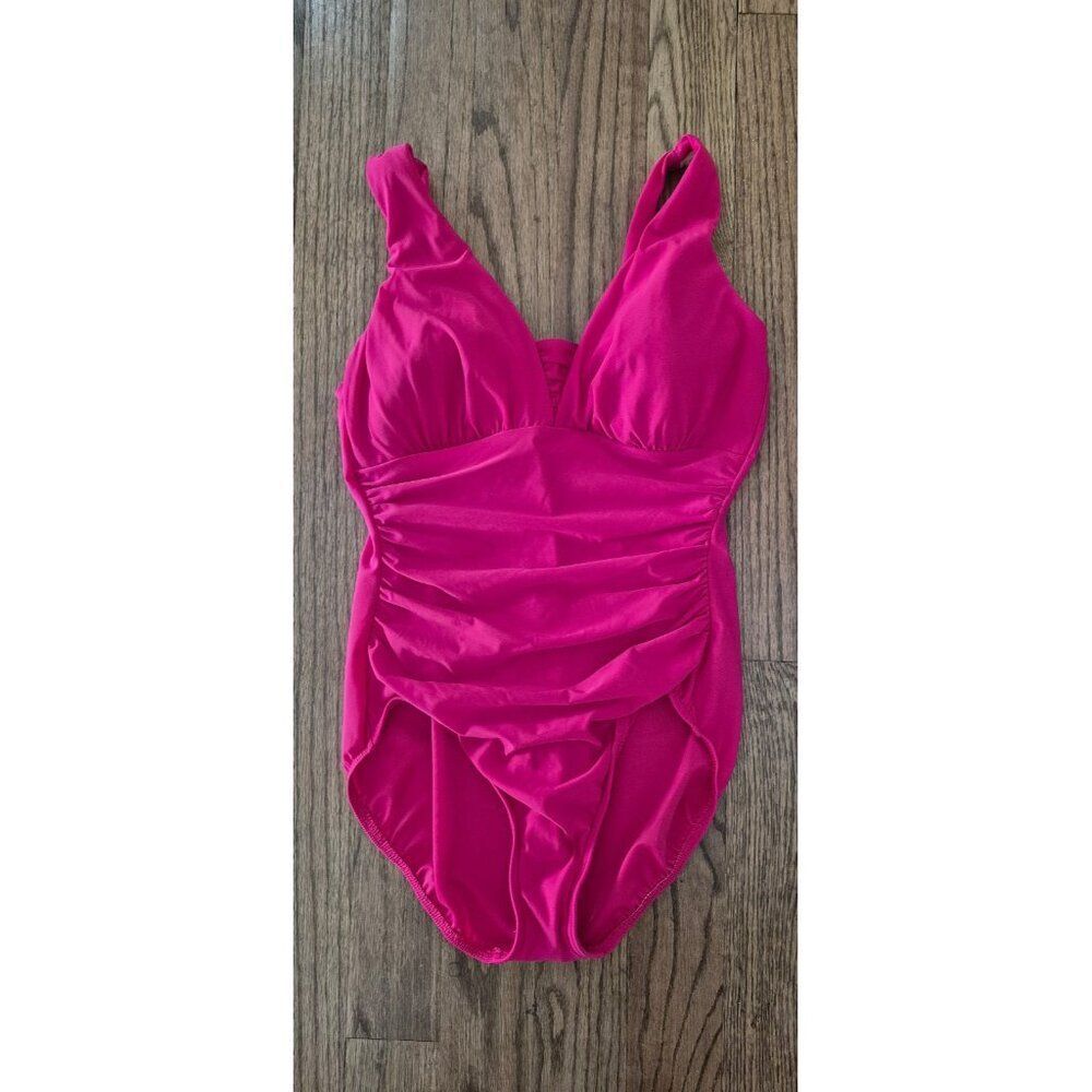 Lands End Slimming Conturing One-piece Bathingsuit Swimsuit Women's Size 12